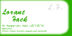 lorant hack business card